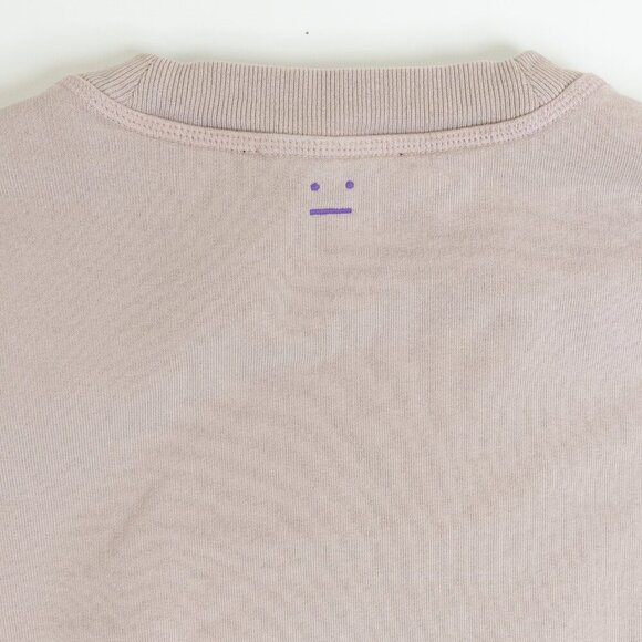 Acne Studios Crewneck Sweatshirt Unisex Beige Face Logo Patch - Picture 10 of 12